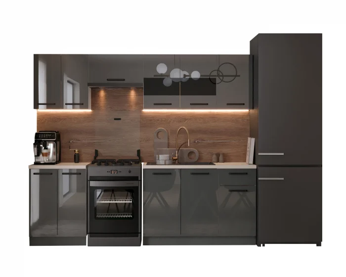 Bucatarie Daria Antracit 240x60x200 cm [4]