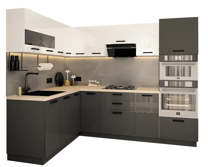 Bucatarie Daria colt V1 Alb Antracit [4]