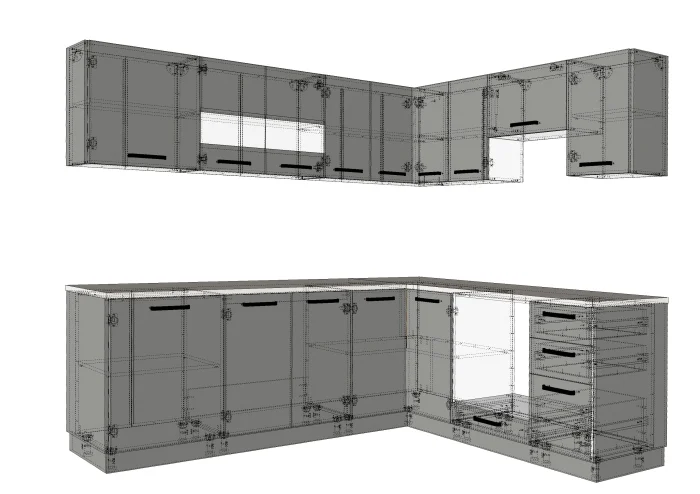 Bucatarie Daria colt V2 Alb Antracit [4]