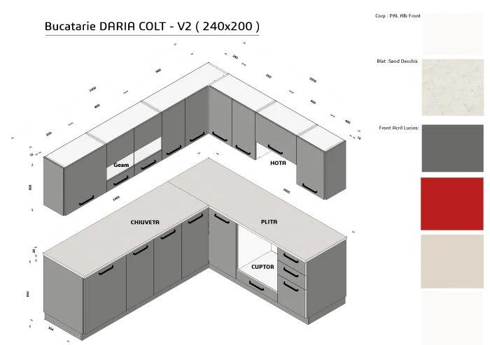 Bucatarie Daria colt V2 Antracit [6]