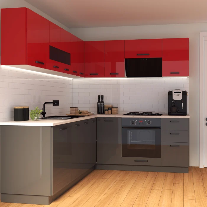 Bucatarie Daria colt V2 Rosu Antracit [3]