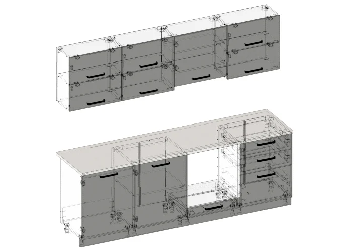 Bucatarie Daria MDF Antracit 303x60x200 cm [6]