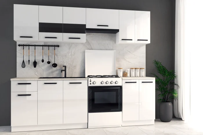 Bucatarie Daria MDF V1 Alb 260x60x200 cm [5]