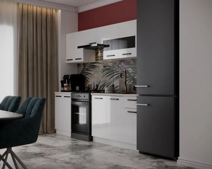 Bucatarie Daria MDF V1 Alb 260x60x200 cm [2]