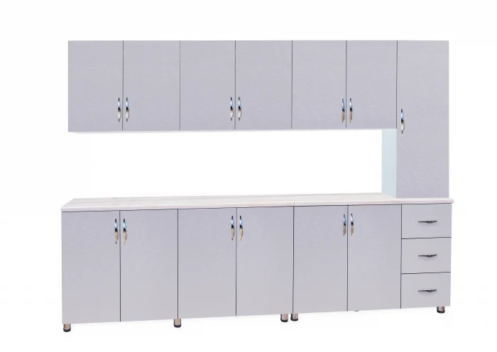 Bucatarie Yustina Alb Argintiu 280x43x189 cm [5]