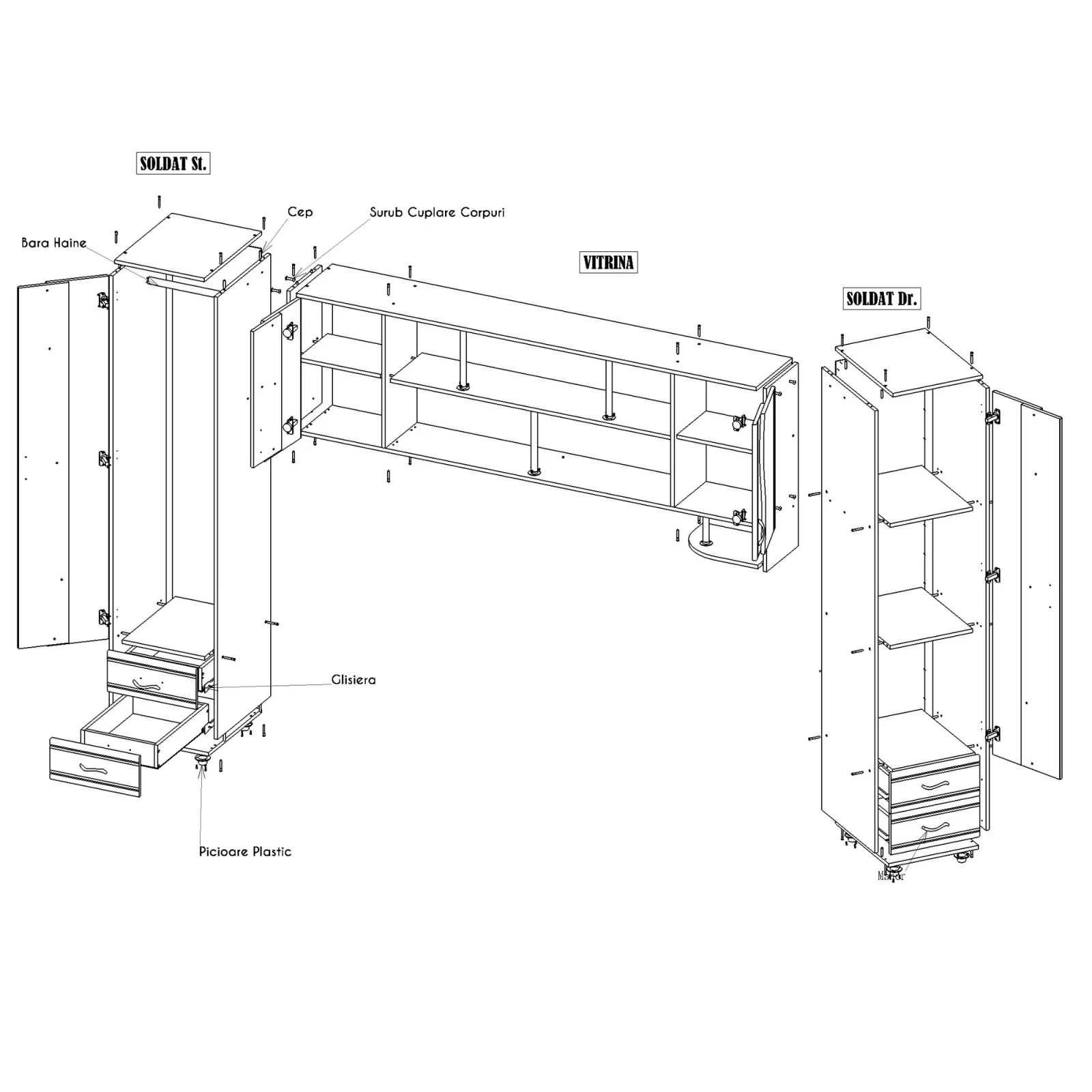 Camera Tineret Lory II Wenge + Mesteacan [4]