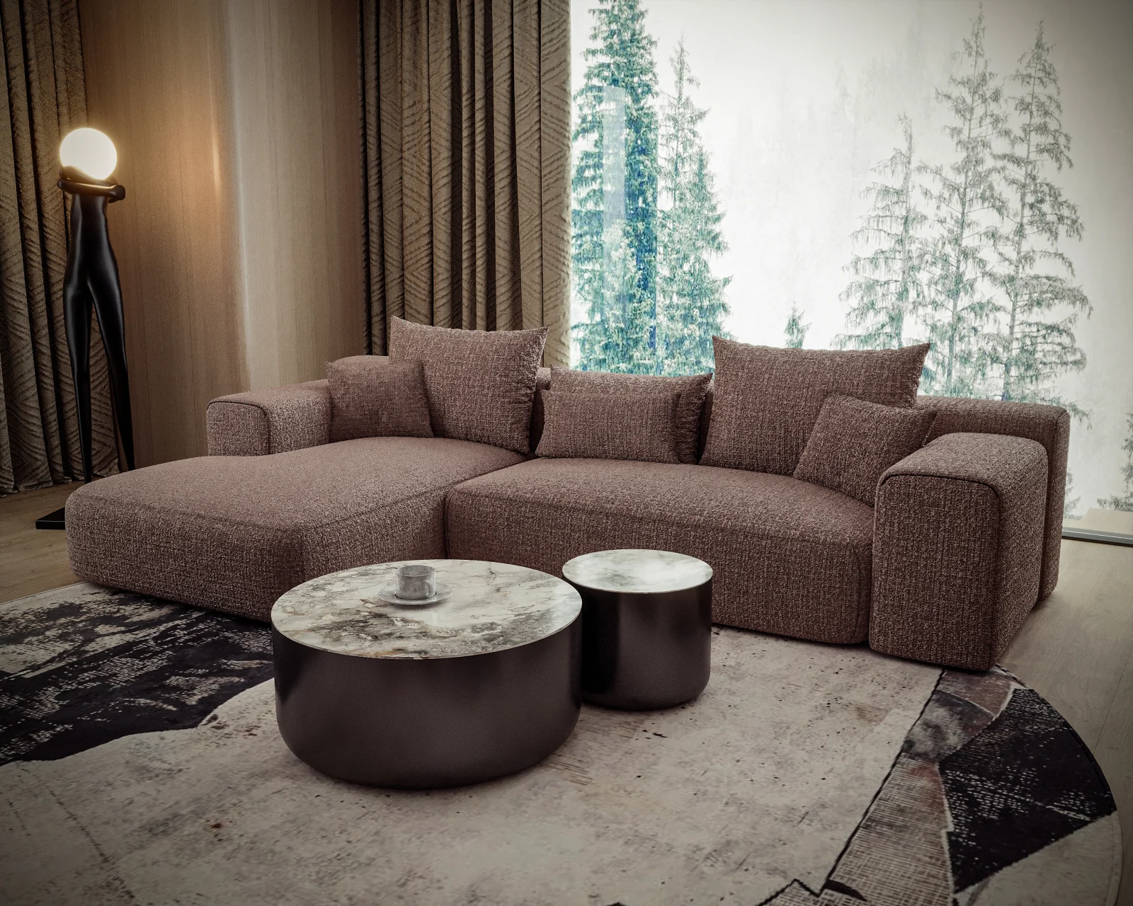 Coltar fix tapitat Maro 2930 x 1825x 850MM Milano [4]