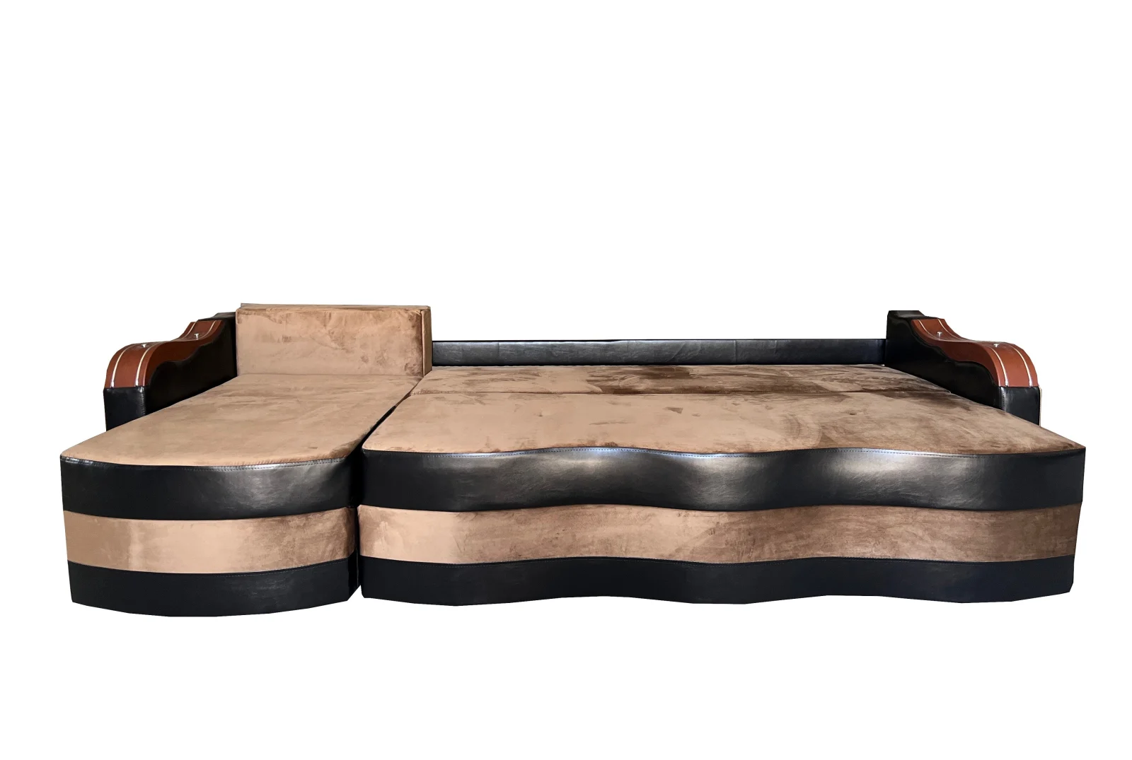 Coltar Extensibil Simona, 300X145X70 Cm, Velvet Maro, Wenge [3]