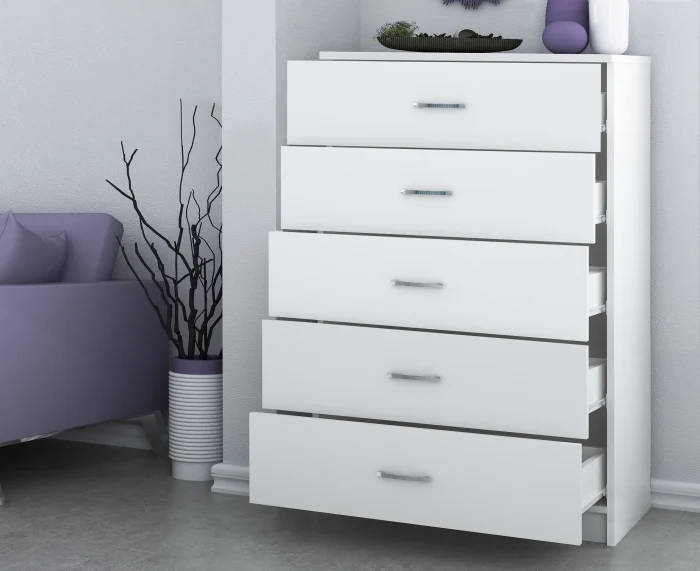 Comoda 5 sertare Ro Alb [2]