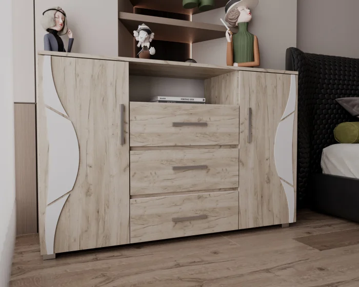 Comoda Laguna RO, 135x40x84 cm, Stejar K002 [2]
