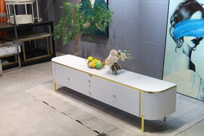 COMODA TV BENCH MDF ALB LUCIOS 200x39x46 cm [3]