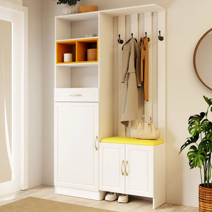 Cuier Elite Alb Galben 120x30x200 cm [3]