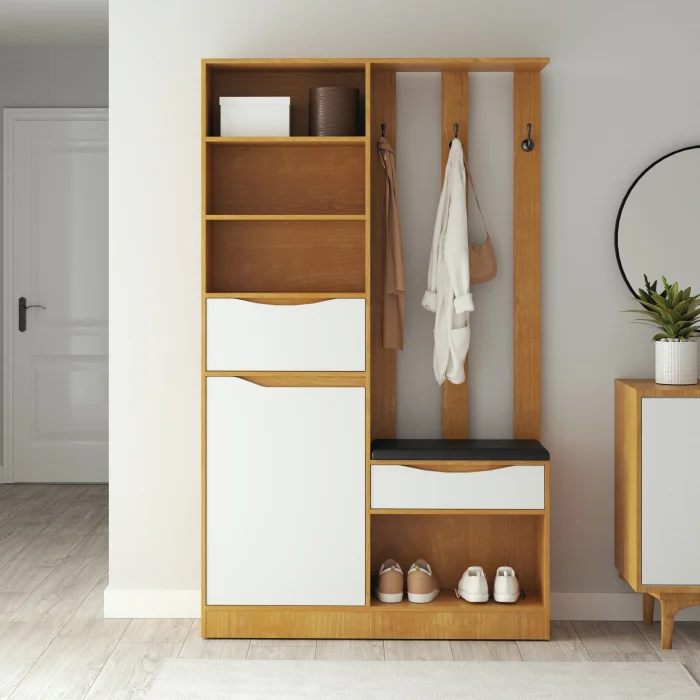 Cuier Luxor Cires Alb 120x30x200 cm [2]