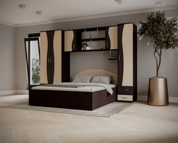 Dormitor Tineret cu D2 Wenge+Mesteacan [3]