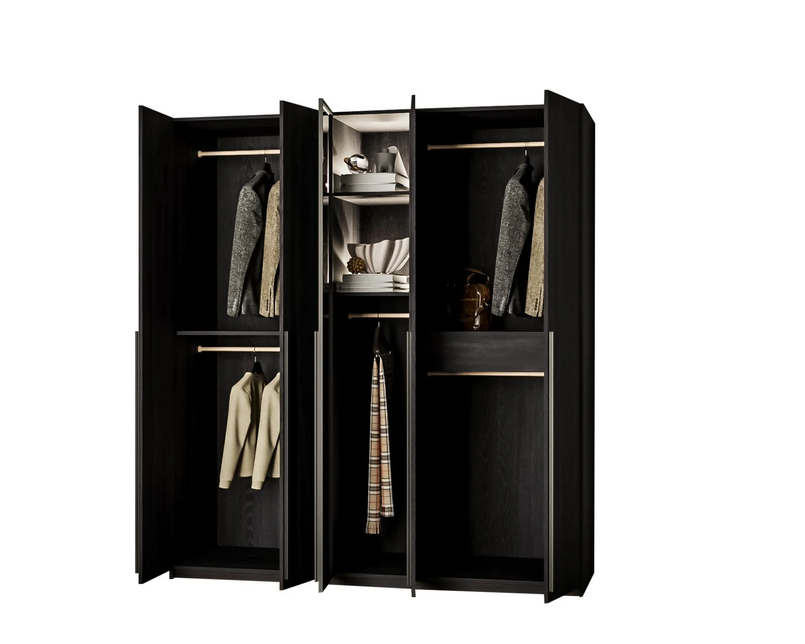 Dressing Dallas Negru Led 180x60x200 cm [3]