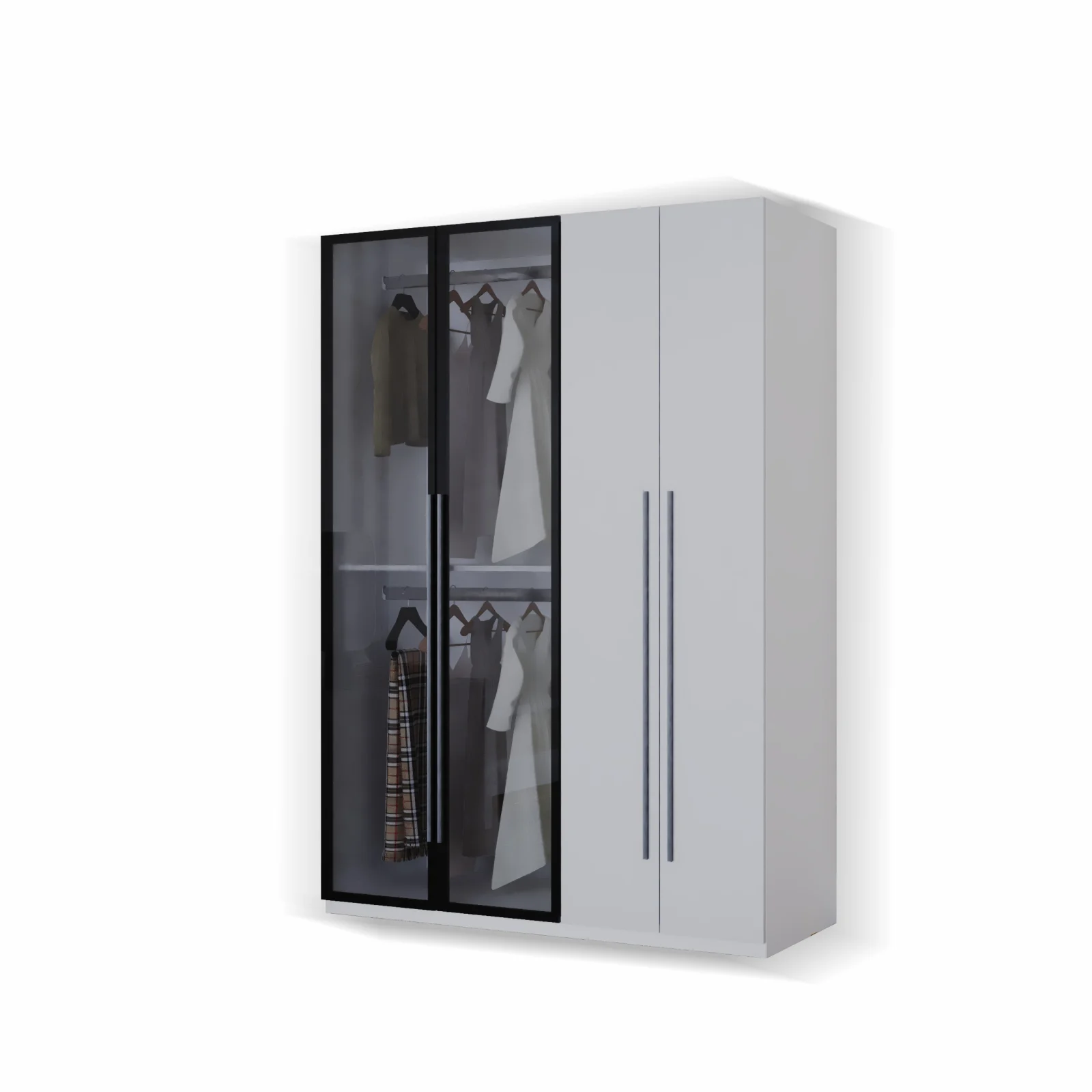 DRESSING MONTREAL MDF CULOARE ALB+GRI 140x200x55 [5]