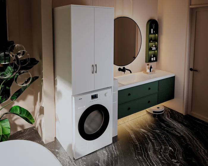 Dulap MS 2U, 65x60x199 cm, Alb [2]