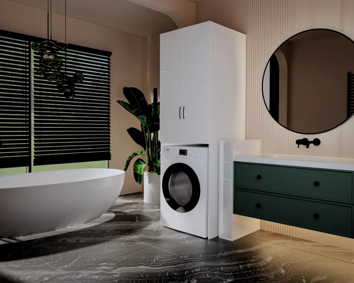 Dulap MS 2U, 65x60x199 cm, Alb [3]