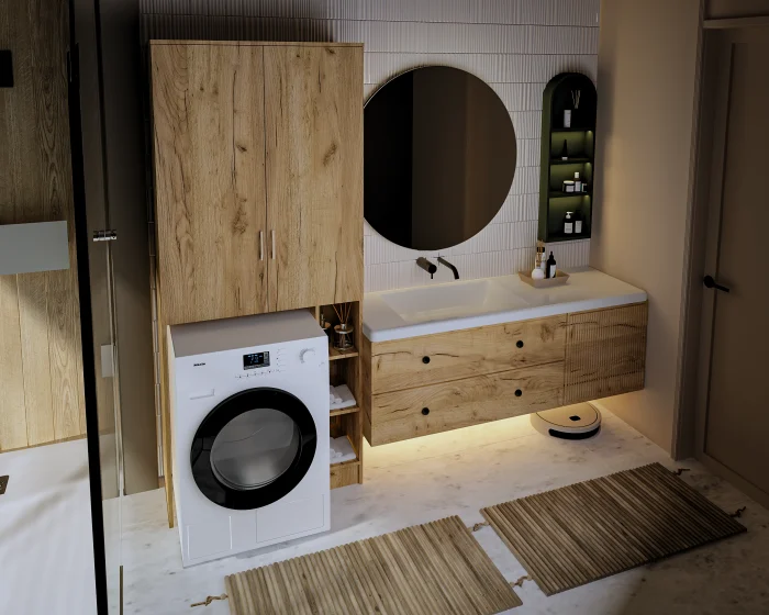 Dulap MS 2U Polite, 85x35X199 cm, Stejar K003 [3]