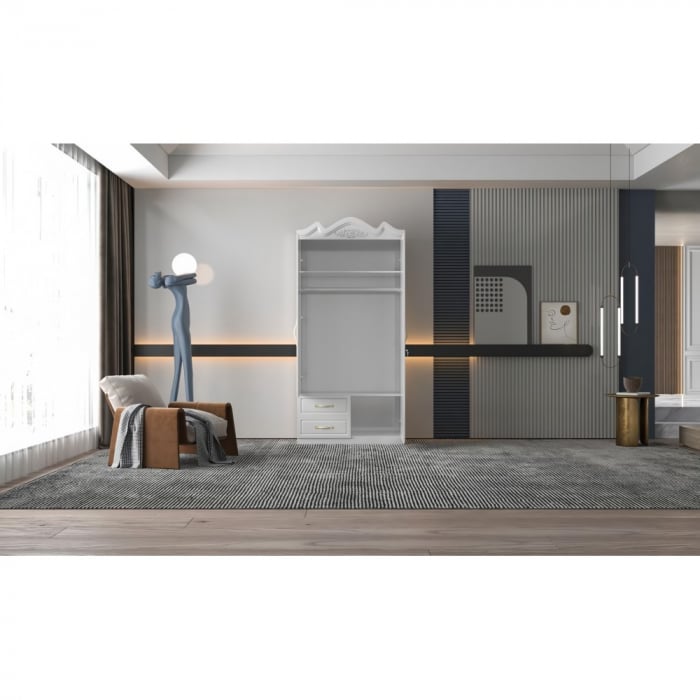Dulap ZQW-032 MDF - 2U/2S, 100x50x200cm, alb [3]