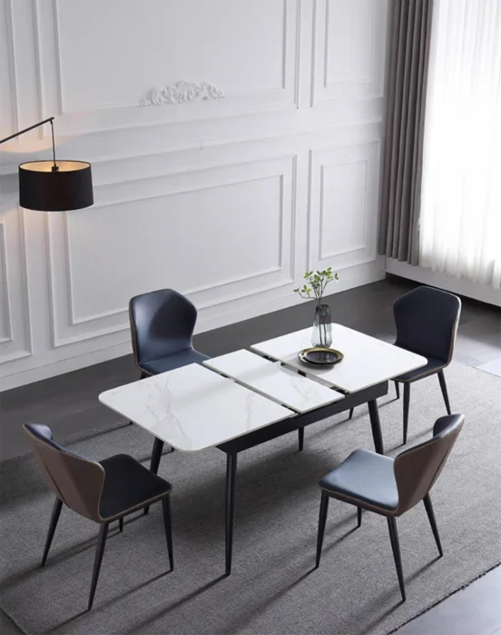 Masa dining 685,extensibila,marmura alba [2]