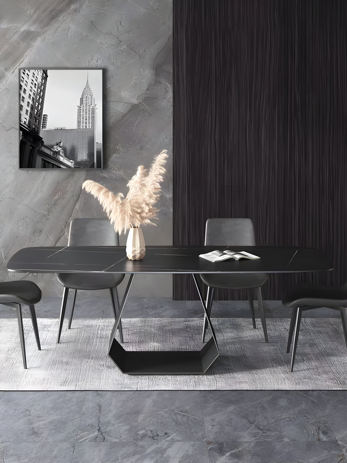 MASA DINING 6252 MARMURA 1600X800X750 NEGRU [2]