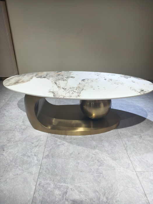 Masuta Cafea Aris 130x70x42cm Gold [4]