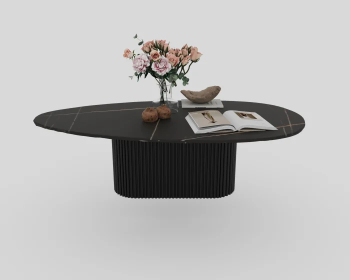 MASUTA CAFEA BIANCO MARMURA+MDF 140x70x40 cm [5]