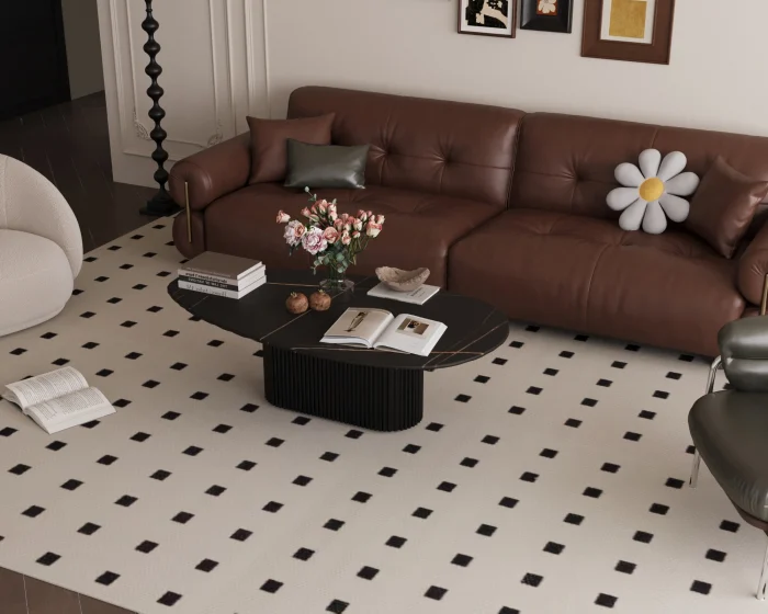 MASUTA CAFEA BIANCO MARMURA+MDF 140x70x40 cm [2]