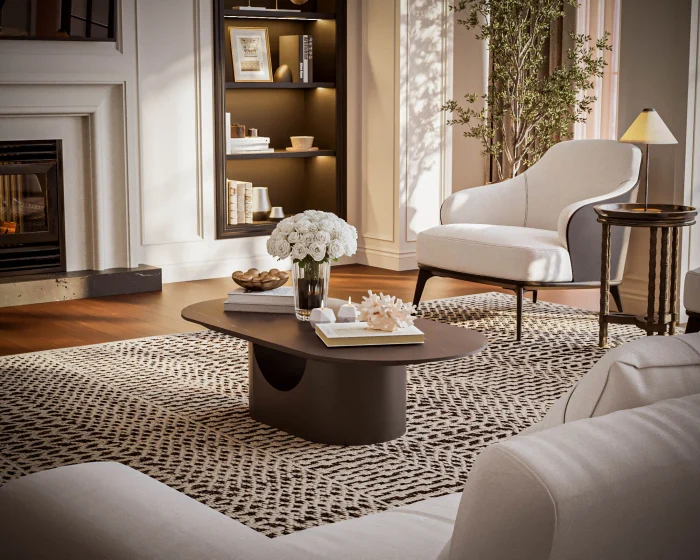 MASUTA CAFEA BERLIN MARMURA BLAT NEGRU 140x60x40cm [5]