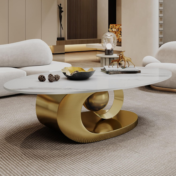 Masuta Cafea Soren 130x70x42cm Gold [2]