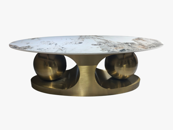 Masuta Cafea Orion 130x70x42cm Gold [4]