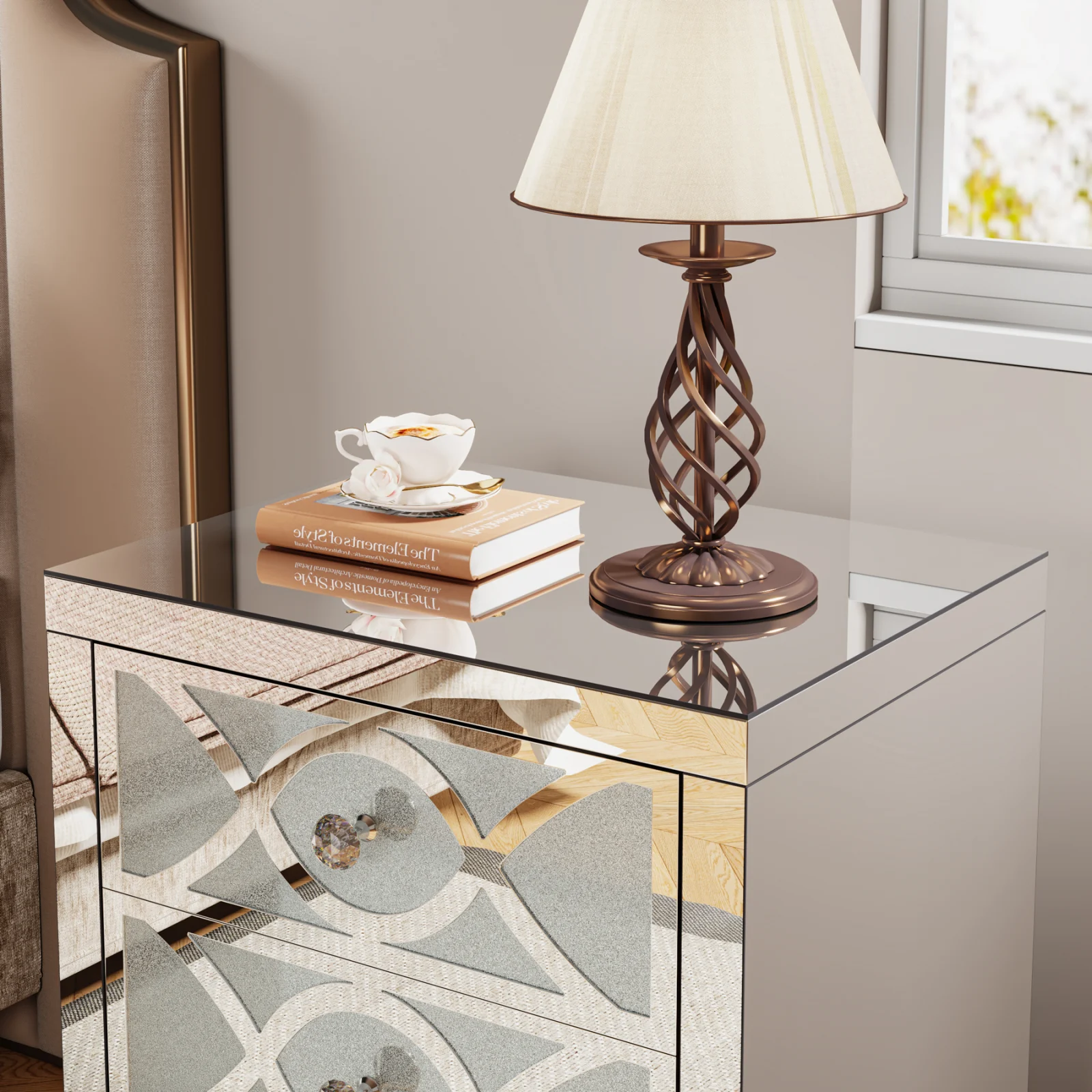 NOPTIERA MIRROR 45 x 35 x 60 CM MDF+Metal+STICLA [7]