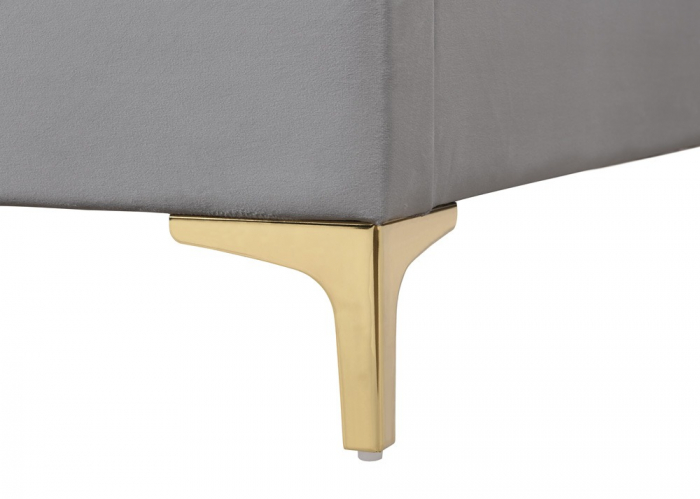 Pat tapitat Mervine + saltea cadou, 160x200, cadru din lemn cu somiera fixa, culoare Gri [7]