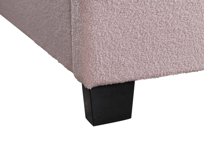 Pat tapitat Comfort 2 cu LED , 90x200, cadru din lemn cu somiera fixa, culoare Roz [5]