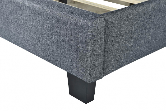 Set pat tapitat Modern 140x200cm cu saltea ortopedica inclusa, cadru din lemn, culoare Gri [7]