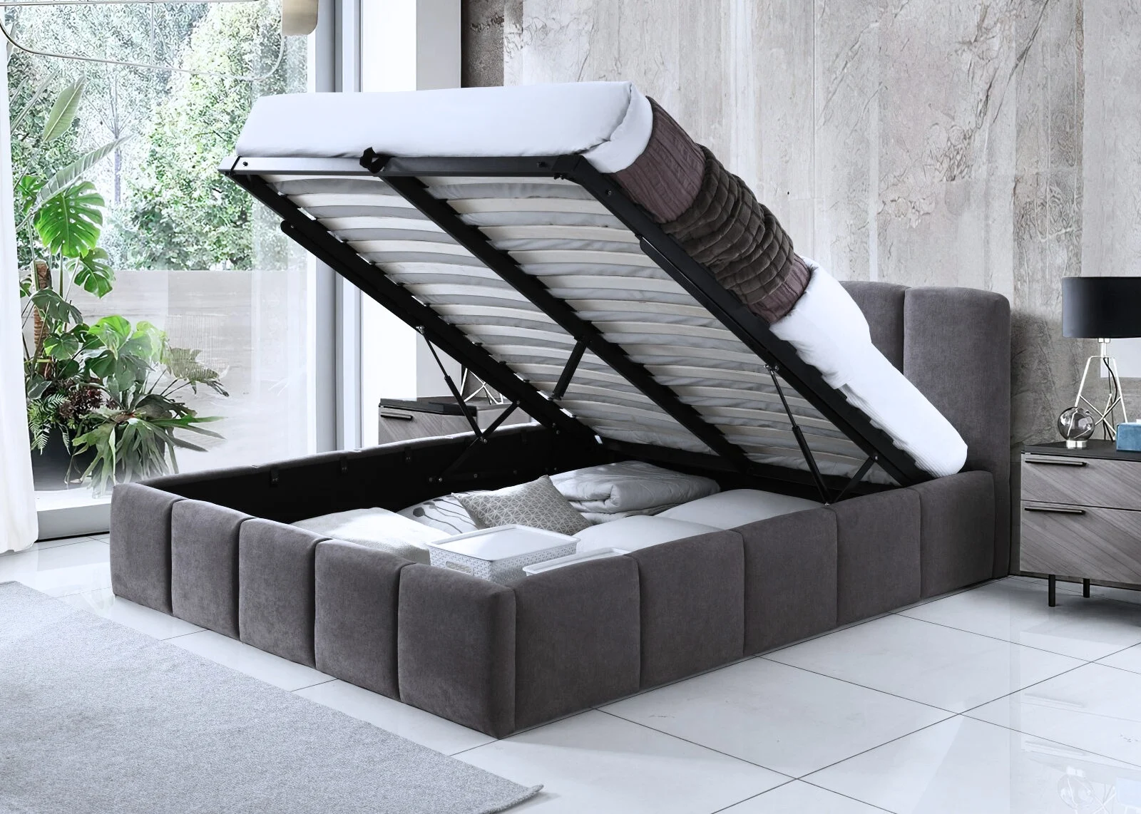 Pat Tapitat Rabatabil Comfi Gri 160x200cm [2]