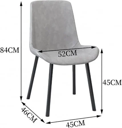Scaun dining Eco Negru 52x45x84cm [3]