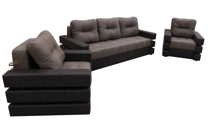 Set canapea cu fotolii Morgan Ciocolata [2]