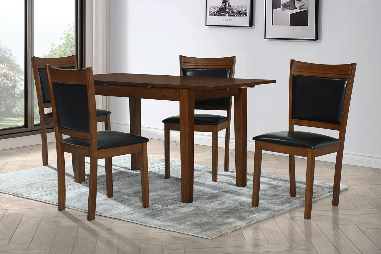 Set Masa Extensibila cu 4 Scaune Wood 4 1100x700mm [2]