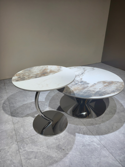 Set masute Cafea Helios 80x41h, 50x48h cm Silver [3]