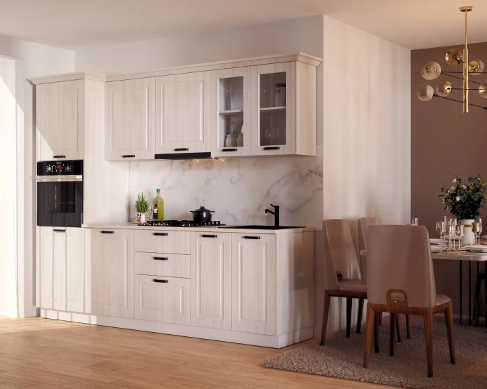 Bucatarie ATHENA 2.66 MDF, 266x223x60cm, lemn alb [2]