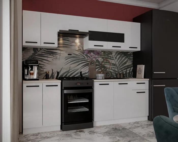 Bucatarie Daria Alb 240x60x200 cm [3]