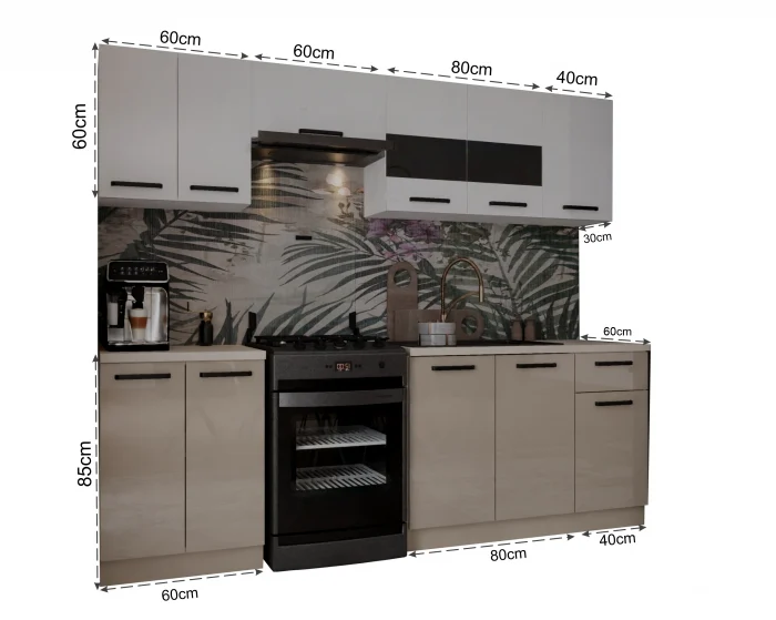 Bucatarie Daria Alb Cappuccino 240x60x200 cm [3]