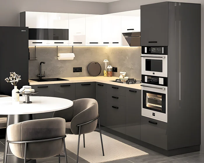 Coltare de Bucatarie - Bucatarie Daria colt V1 Alb Antracit