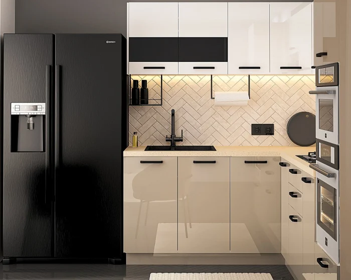 Bucatarii - Bucatarie Daria colt V1 Alb Cappuccino