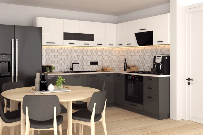 Coltare de Bucatarie - Bucatarie Daria colt V2 Alb Antracit