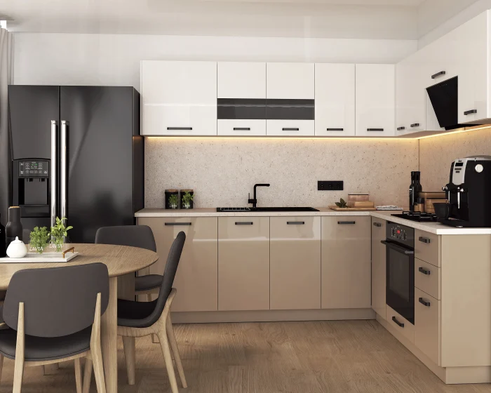 Coltare de Bucatarie - Bucatarie Daria colt V2 Alb Cappuccino