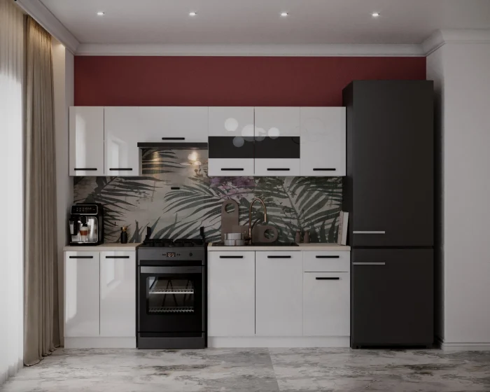 Bucatarii - Bucatarie Daria MDF V1 Alb 260x60x200 cm