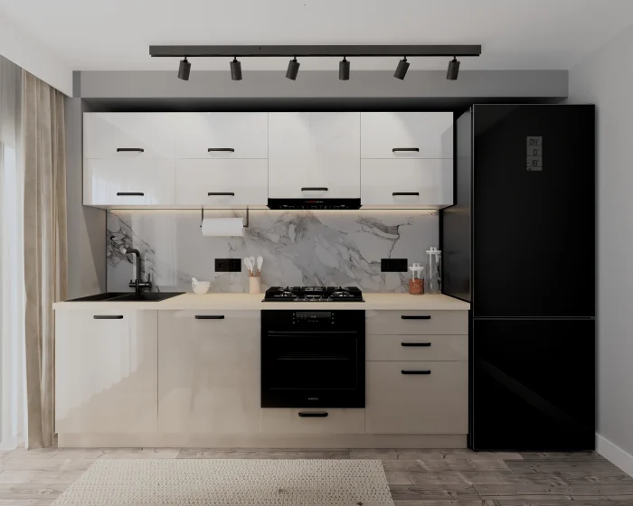 Bucatarii - Bucatarie Daria V2 Alb Cappuccio 240x60x200 cm